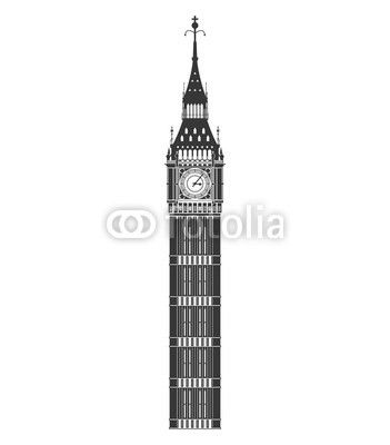 United kingdom concept represented by big ben icon. Isolated and flat illustration 