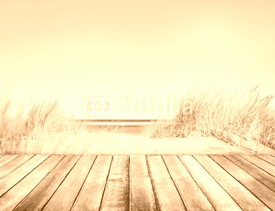 Beach and Wooden Plank