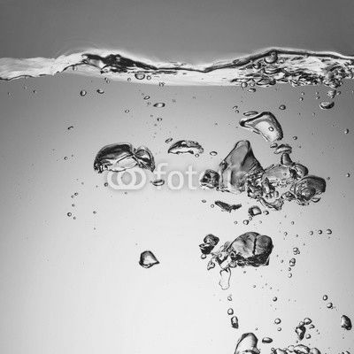Water splash with ripple and bubble