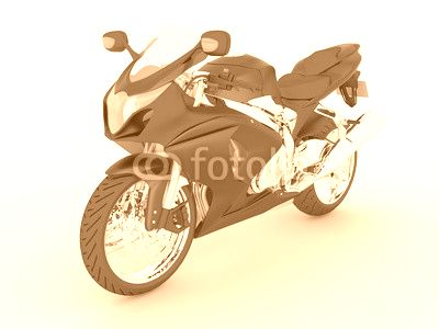 3d illustration sport black motorbike isolated on a white background.