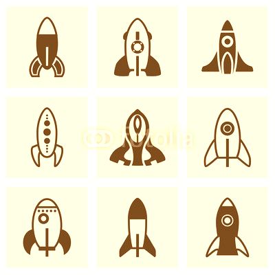 Vector Rocket icon set