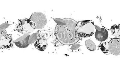 Ice fruit on white background