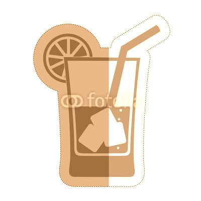 drink with ice subes over white background. vector illustration
