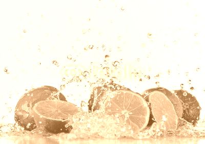 Limes with water splash