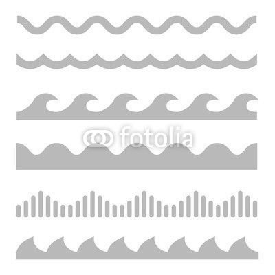 Vector blue wave icons set
