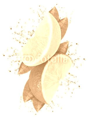 lime and lemon splash isolated