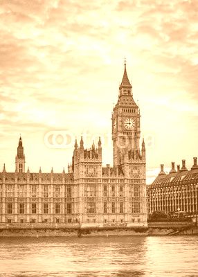 Big Ben and Westminster bridge in London, Uk.