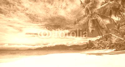 scenic panorama one of the beautiful beaches in Seychelles
