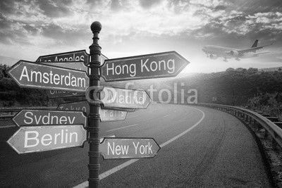 fantastic sunset and Directional Signs