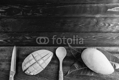 mango desserts  on wood top view
