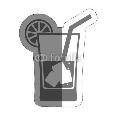 drink with ice subes over white background. vector illustration