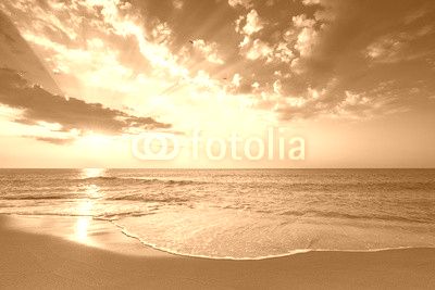 Beautiful cloudscape over the sea, subeam
