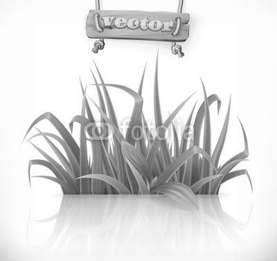 Spring grass, 3d vector icon
