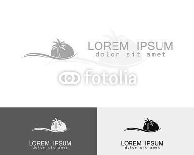tree palm ocean logo