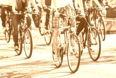 cyclists on the street