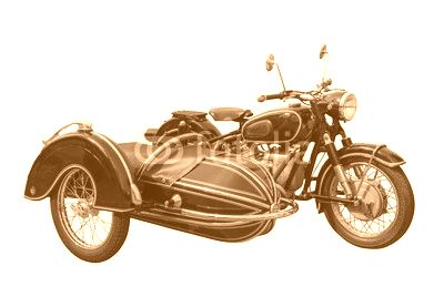 altes oldtimer motorrad mit seitenwagen