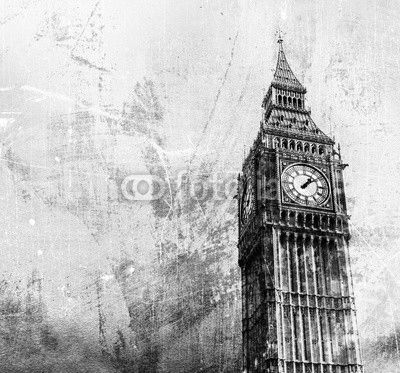 London - Big Ben - Altes Retro Foto