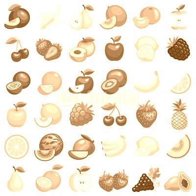 Fruit icon collection - vector illustration