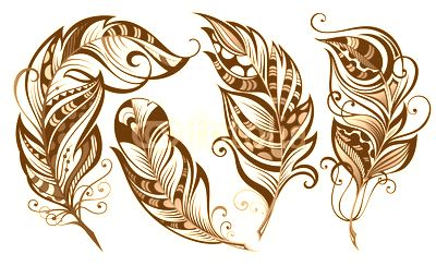 Set of feathers