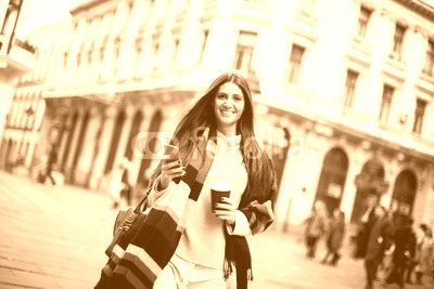 Modern young woman on the street