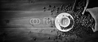 Espresso and coffee beans
