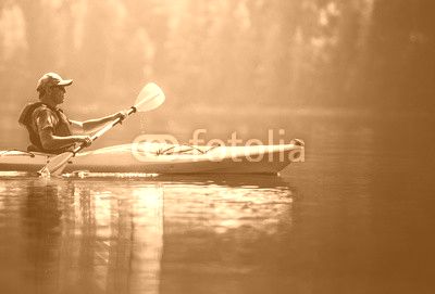 Senior Kayaker on the Lake