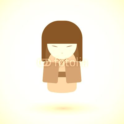 Kokeshi doll vector icon