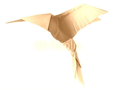 Origami flying hummingbird