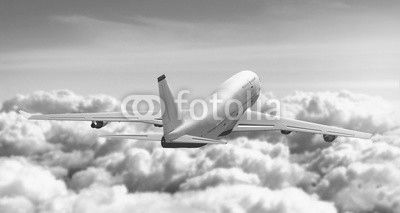 Aeroplano vola nuvole cielo 