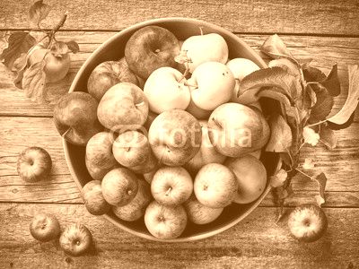 plate of various fresh apples