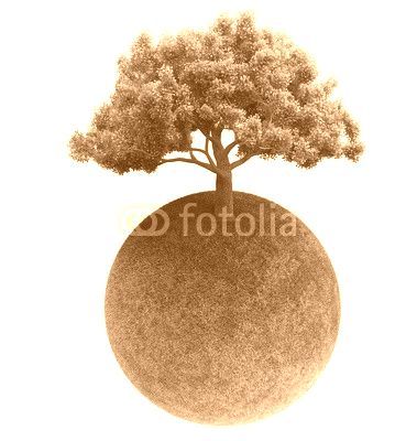 green tree and Earth 3D rendering