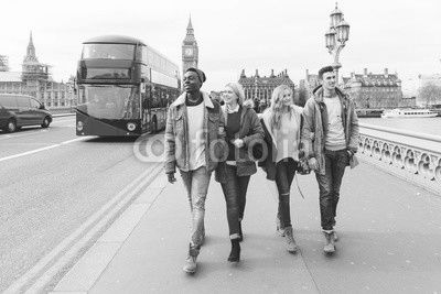 Group of friends having fun in London
