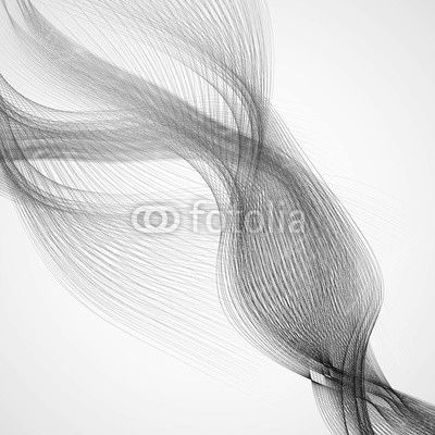 Abstract background with gray waves. Vector lines