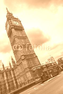 Big Ben e autobus a due piani, Londra
