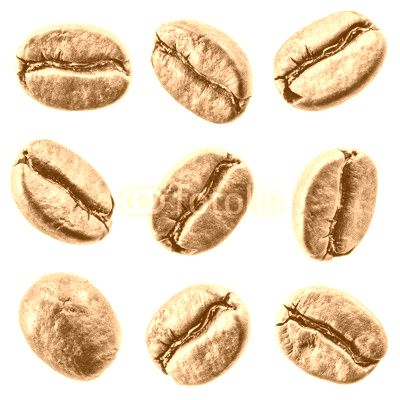 Coffee beans isolated on white. Collection