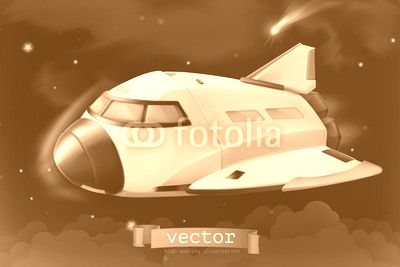 Space shuttle. Vector icon 3d