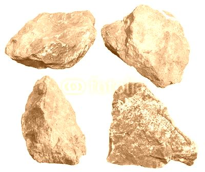 big granite rock stone isolated on white