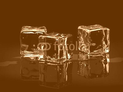 Ice cubes on black background.3D render.
