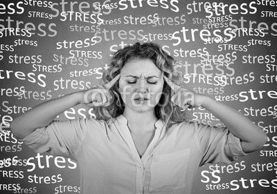 sad woman with worried stressed face expression