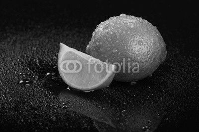 Lime on Black Background