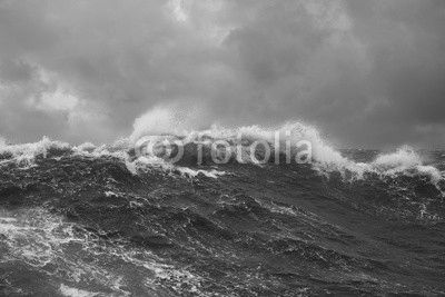 sea wave during storm in atlantic ocean