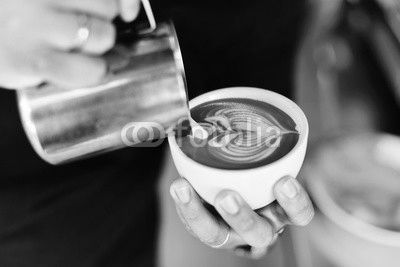 coffee latte art in coffee shop